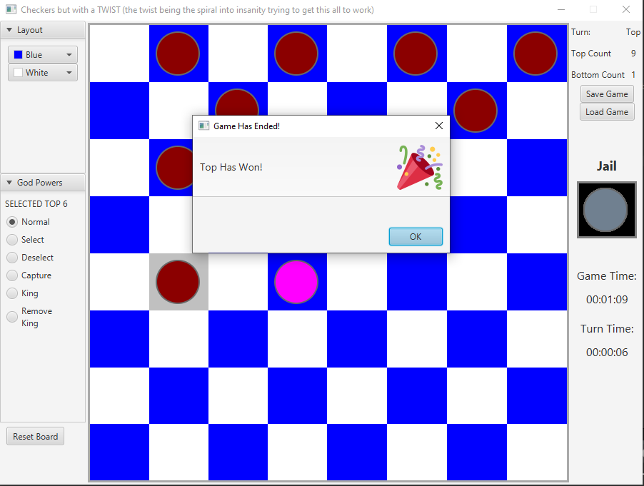 Game Over Screen of Featured Project